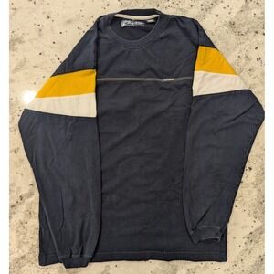 Point Zero Skater Y2K Mens XL Longsleeve Blue Yellow White Skater Punk Faded Alt